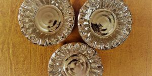 8 Inch Bowl with Silver Lamination Diamond Cut