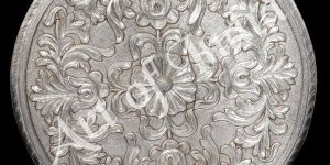 Silver Chowki with Carving