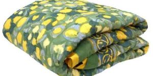 Wet Leaves Green Block Printed Cotton Baby Quilt