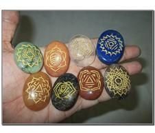 Jet Wow Oval Chakra Thymus Gemstone Set
