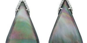 White Gold Pearl Drop Dangle Earrings