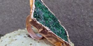 Sterling Silver Uvarovite Electroplated Handmade Ring