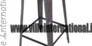 Rustic Natural Metal Finish Restaurant Cafe Bar Stool
