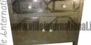 White Metal Fitted Chest of Drawers with Two Drawers