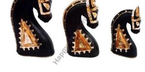 Wooden Metallic Horse Head