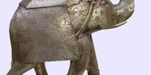 Wooden Whitemetal Elephant