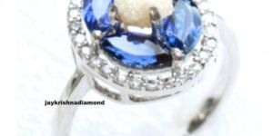 White Raw Rough Diamond Sterling Silver Ring