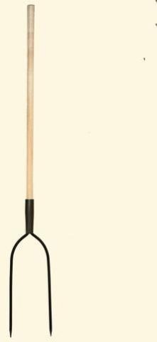 Two Prongs Hay Forks with Long Wooden Handle