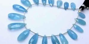 Natural Milky Aquamarine Faceted Beads