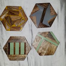 Wooden Coaster with Resin Work