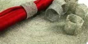 Silver Beaded Napkin Rings