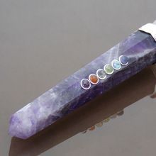 Healing Crystals Amethyst Seven Chakra Wand