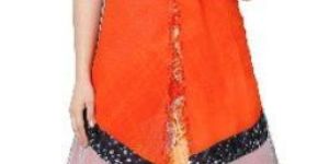 Printed Georgette Orange Kurti