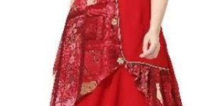 Patch Work Georgette Designer Red Kurti