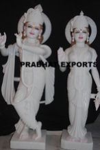 White Marble Hand Carved Radha Krishna Statue