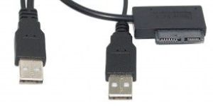 Rom Optical Drive Adapter Cable with Dual USB