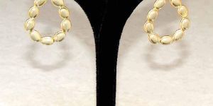 Plated Bezel Citrine Quartz Ear Post Stud Earrings