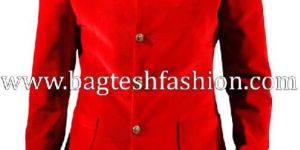 Stylish Mens Red Velvet Coat
