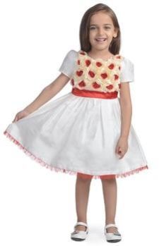 Frock Red Rose Cream Girls Party Dress Baby Net Frock
