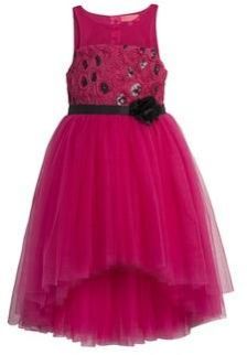Pink Ribbon Roses Girls Party Dress, Frocks for 12 Years Girl
