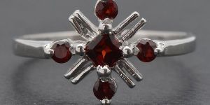 Single Cut Natural Gemstone 925 Sterling Silver Ring