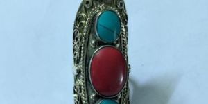 VINTAGE TURQUOISE RINGS TIBETAN SILVER