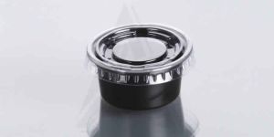50 Ml Black Ketchup Wati with Clear Lid