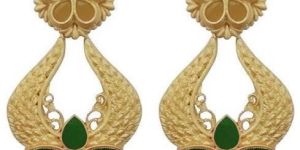 Green Pota Stone Dangler Earrings