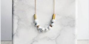 Round Beaded Marble Necklace