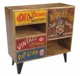 Tool Chest Drawer Chest Painted Wooden Chest with 3 Drawers Two Shelves and One Door