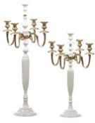 White Candelabra with Gold Combination
