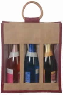 Three Bottle Jute Bag