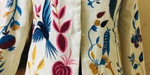 Embroidered cotton women's coat