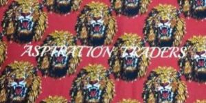 Red Feni Lion Head Printed Fabric