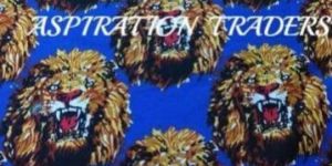 Royal Blue Feni Lion Head Printed Fabric