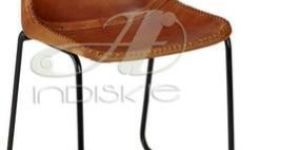 Vintage Look Stitched Leather Dining Chair