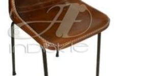 Vintage Stitched Leather Dining Chair Retro Leather School Chair Vintage Chairs