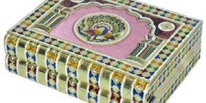 Gold Meenakari Jewellery Box