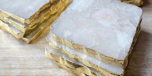 White Agate Mlik Stone Slab Slice