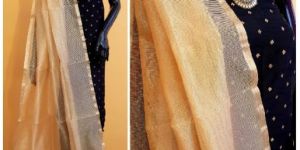 Tissue Dupatta with Banglori Banarasi Silk Top Dress Material
