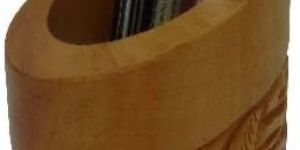 Wooden Floral Pen Holder