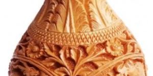 Wooden Vase 8 Carved Fine