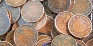 Vintage Collection of One Quarter Anna Indian Coins