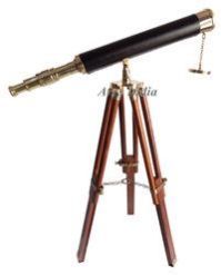 Antique Vintage Look Nautical Brass Telescope with Tripod Stand