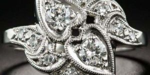 White Round Cut Moissanite Two Stone Engagement Ring 925 Sterling Silver