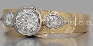 White Round Cut Moissanite Unique Engagement Ring 925 Silver