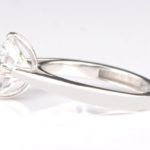 White Round Moissanite Double Prong Setting Wedding Ring with 925 Silver