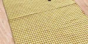 Yellow Hand Woven Cross Stars Cotton Rugs