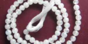 White Rainbow Plain Round Beads