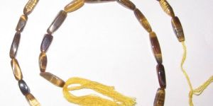 Yellow Tiger Eye Twisted Gem Beads